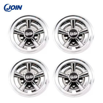 8&quot; SS Golf Cart Bánh xe và lốp Hub Caps Electric Buggy Chrome